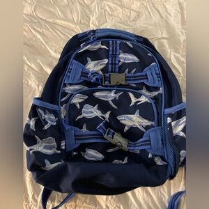 Pottery Barn Blue shark print large backpack. NOT PERSONALIZED